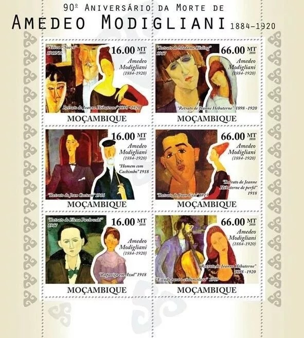 Mozambique 2010 Amedeo Modigliani M/S MNH