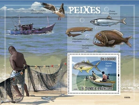 Sao Tome 2009 Fishes Stamp M/S MNH