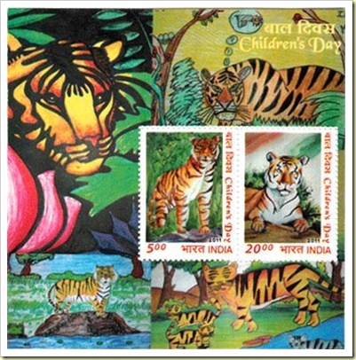 India 2011 Save the Tiger Miniature Sheet MNH