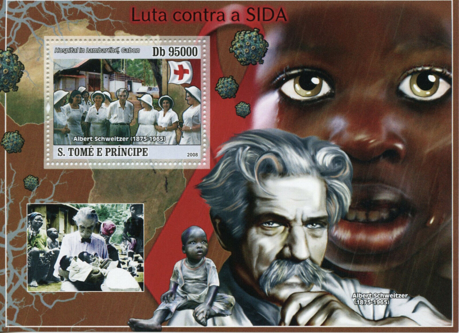 Sao Tome 2008 Medical AIDS Albert Schweitzer M/S MNH