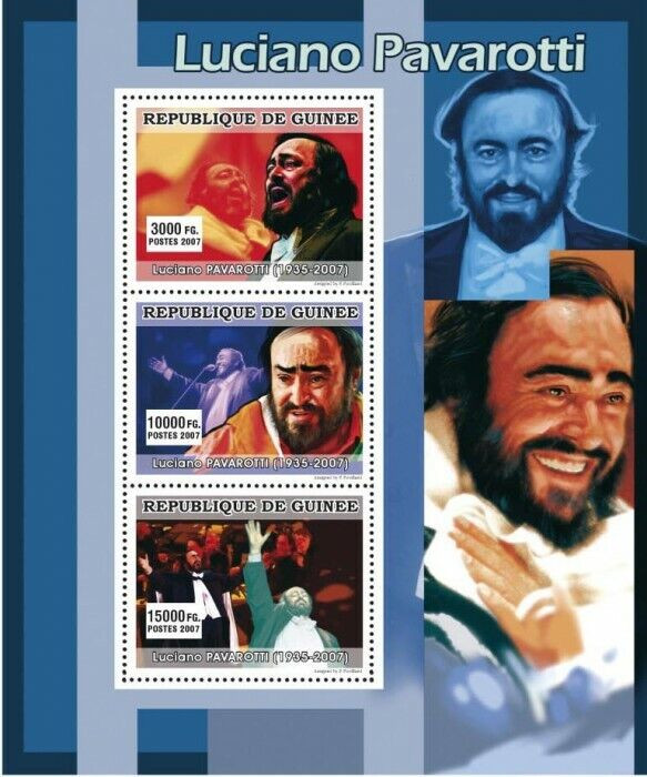 Guinee 2007 Luciano Pavarotti M/S MNH