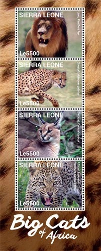 Sierra Leone 2015 Wild Cat M/S MNH