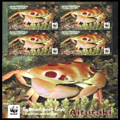 Aitutaki Spotted Reef Crab WWF M/S MNH