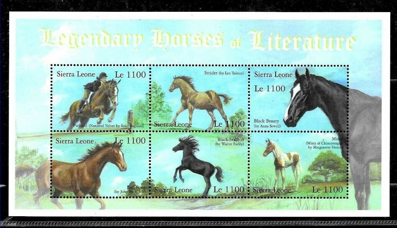 Sierra Leone 2001 Fauna Horses At Literature M/S MNH