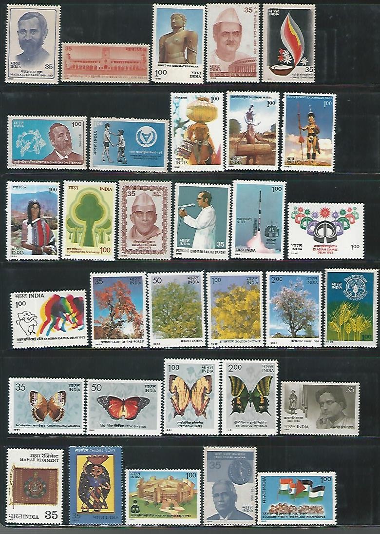 India 1981 Year Pack Complete Set MNH