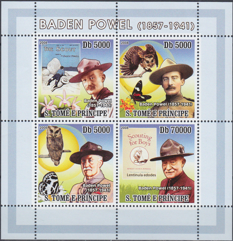 Sao Tome 2008 Scouting Lord Baden Powell M/S MNH