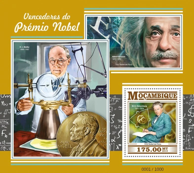 Mozambique 2015 Nobel Prize M/S MNH