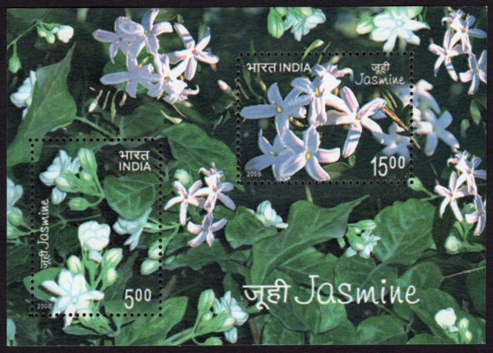 India 2008 Jasmine Miniature Sheet MNH