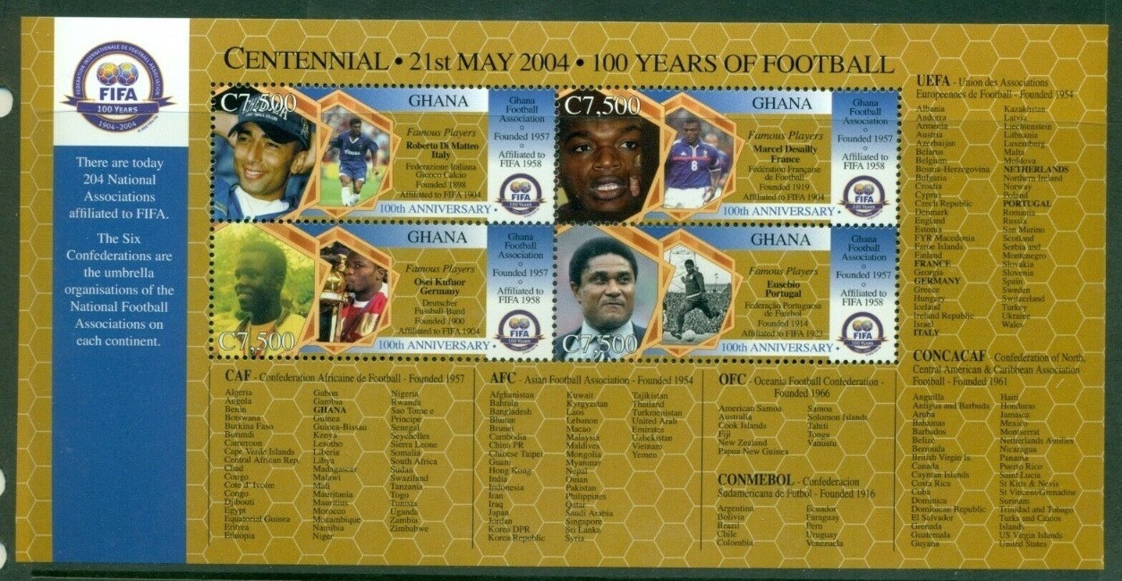 Ghana 2005 FIFA 100 Years Football M/s MNH