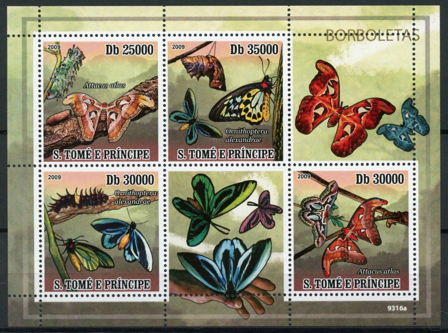 Sao Tome 2009 Butterflies Stamp M/S MNH