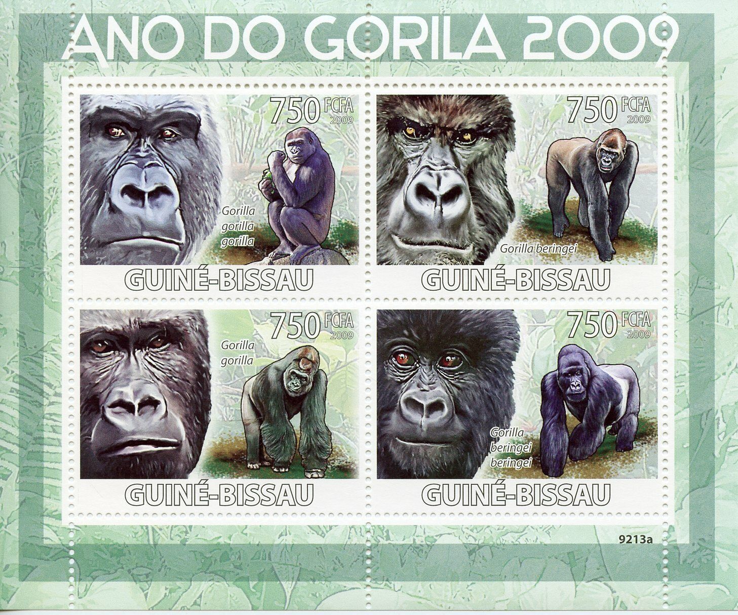 Guinea Bissau 2009 Gorilla Wild Animals M/S MNH