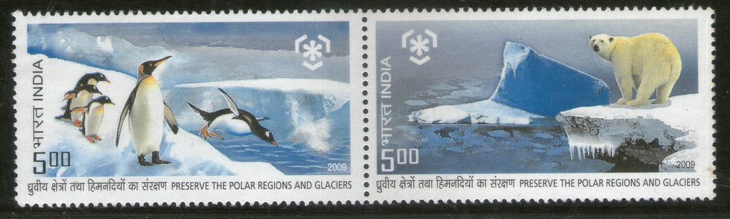 India 2009 Preserve the Polar Regions and Glaciers Setenant MNH