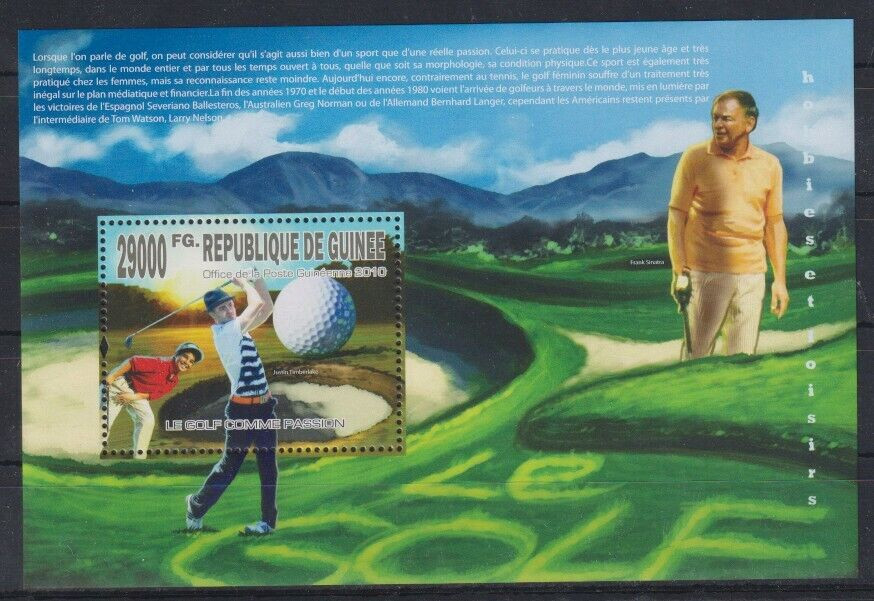 Guinee 2010 Golf Sports Stamp M/S MNH