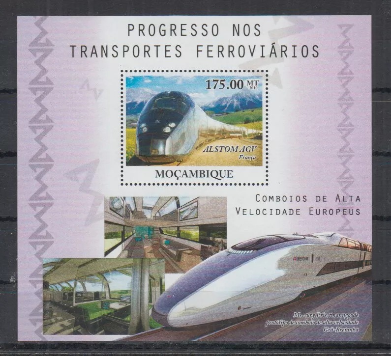 Mozambique 2010 Trains M/S MNH