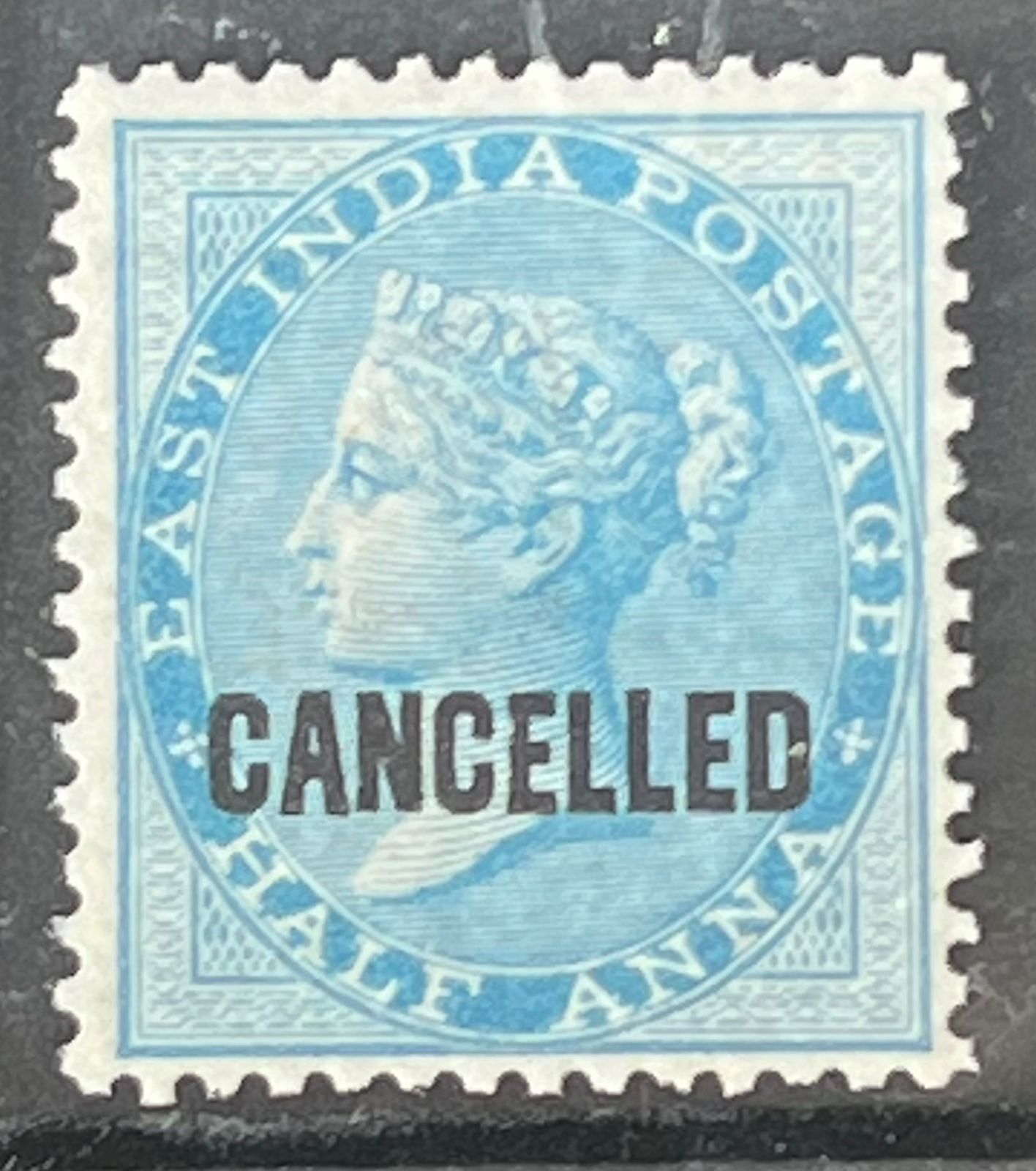 India 1865 QV East India Co 12a CANCELLED Overprint Scarce