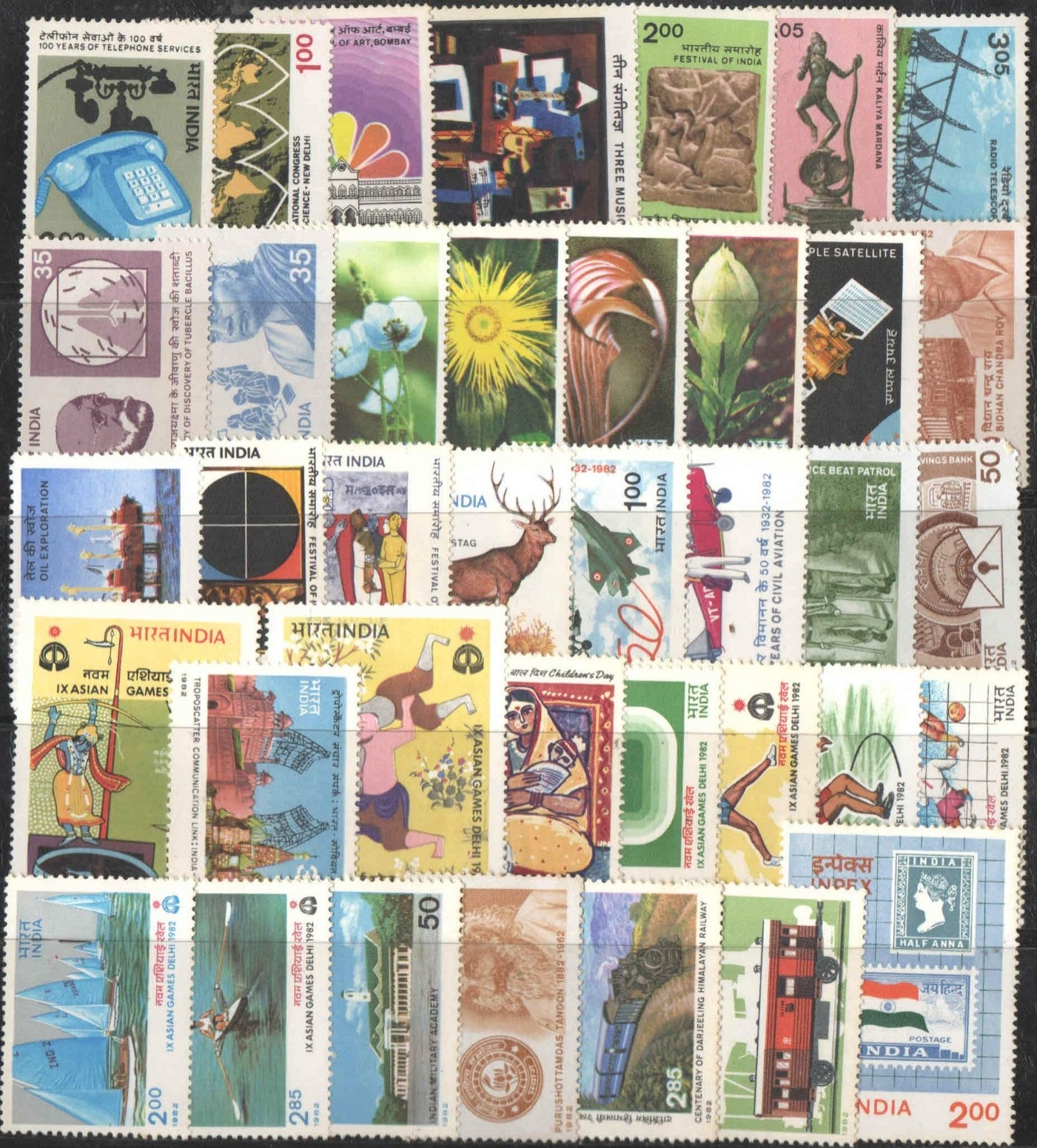 India 1982 Year Pack Complete Set MNH