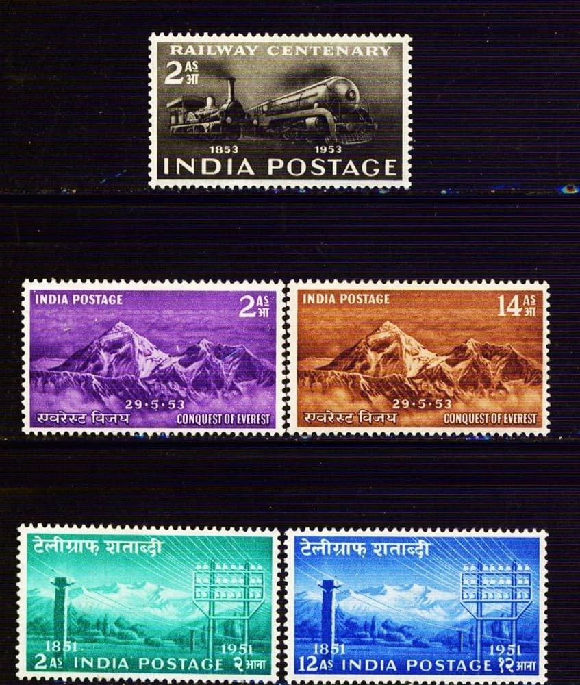 India 1953 Year Set Complete Everest Telegraph MNH White Gum