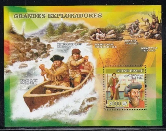 Guinea Bissau 2007 Great Explorers M/S HMN