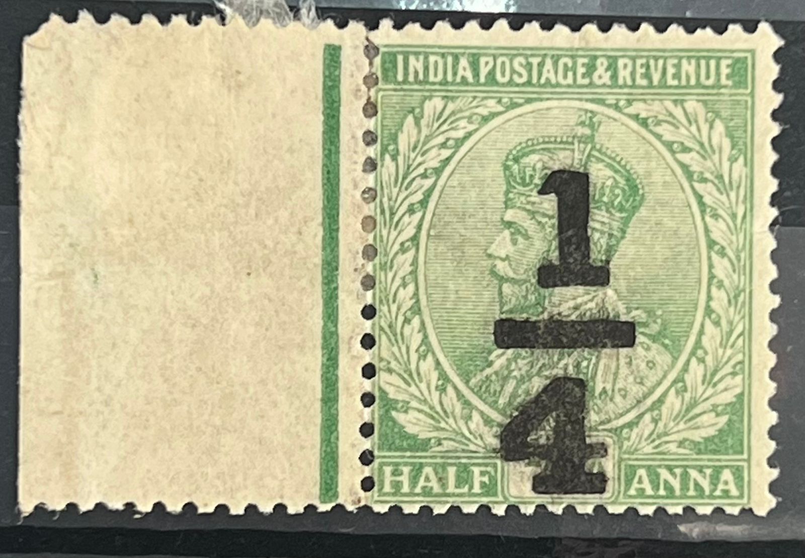 India 1922 KGV SG195c 12a  'Slanting Serif on 1 ' Flaw Mint Rare SG Cat Val £80
