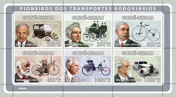 Guinea Bissau 2008 Pioneers of Transport Stamps M/S MNH