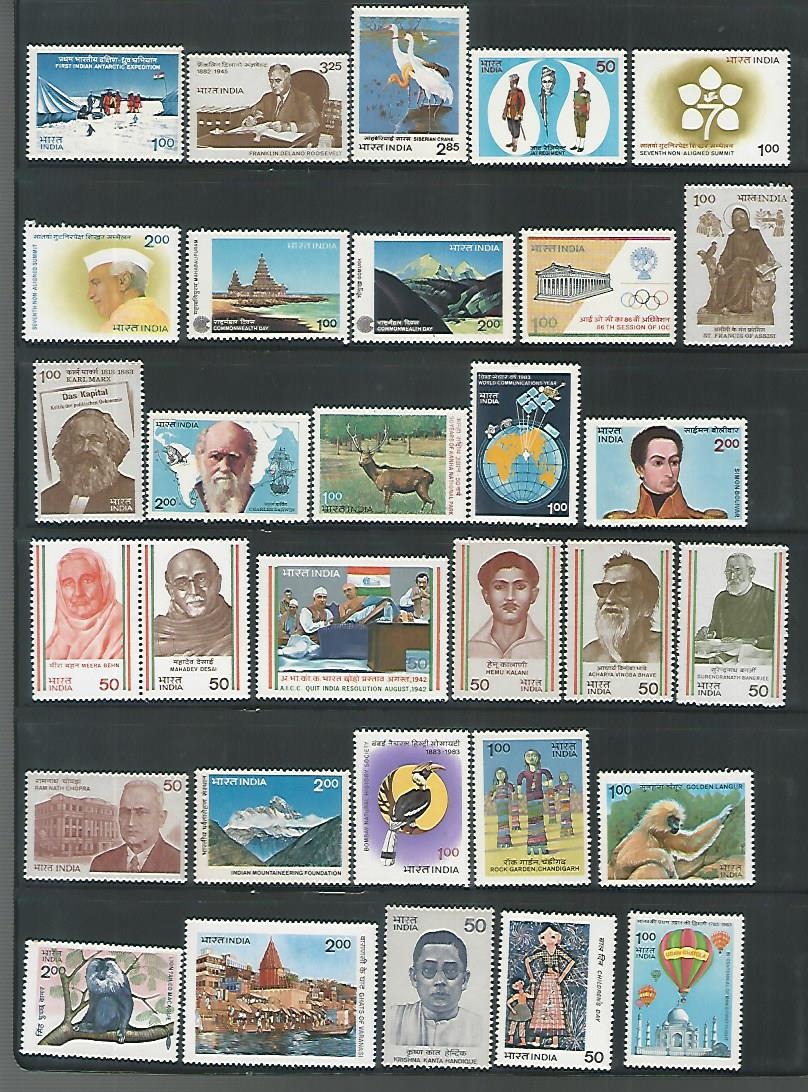India 1983 Year Pack Complete Set MNH