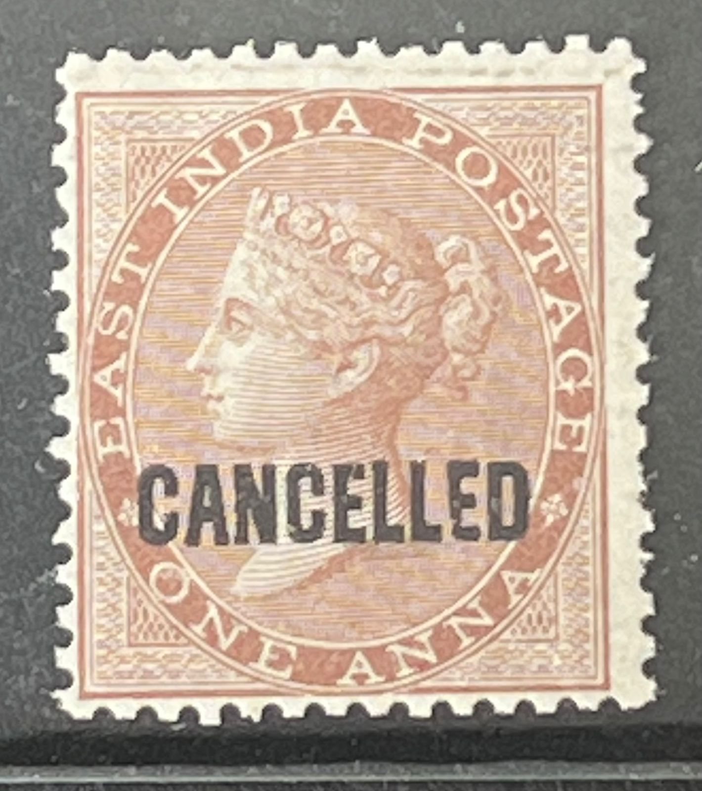India 1865 QV East India Co 1a CANCELLED Overprint Scarce