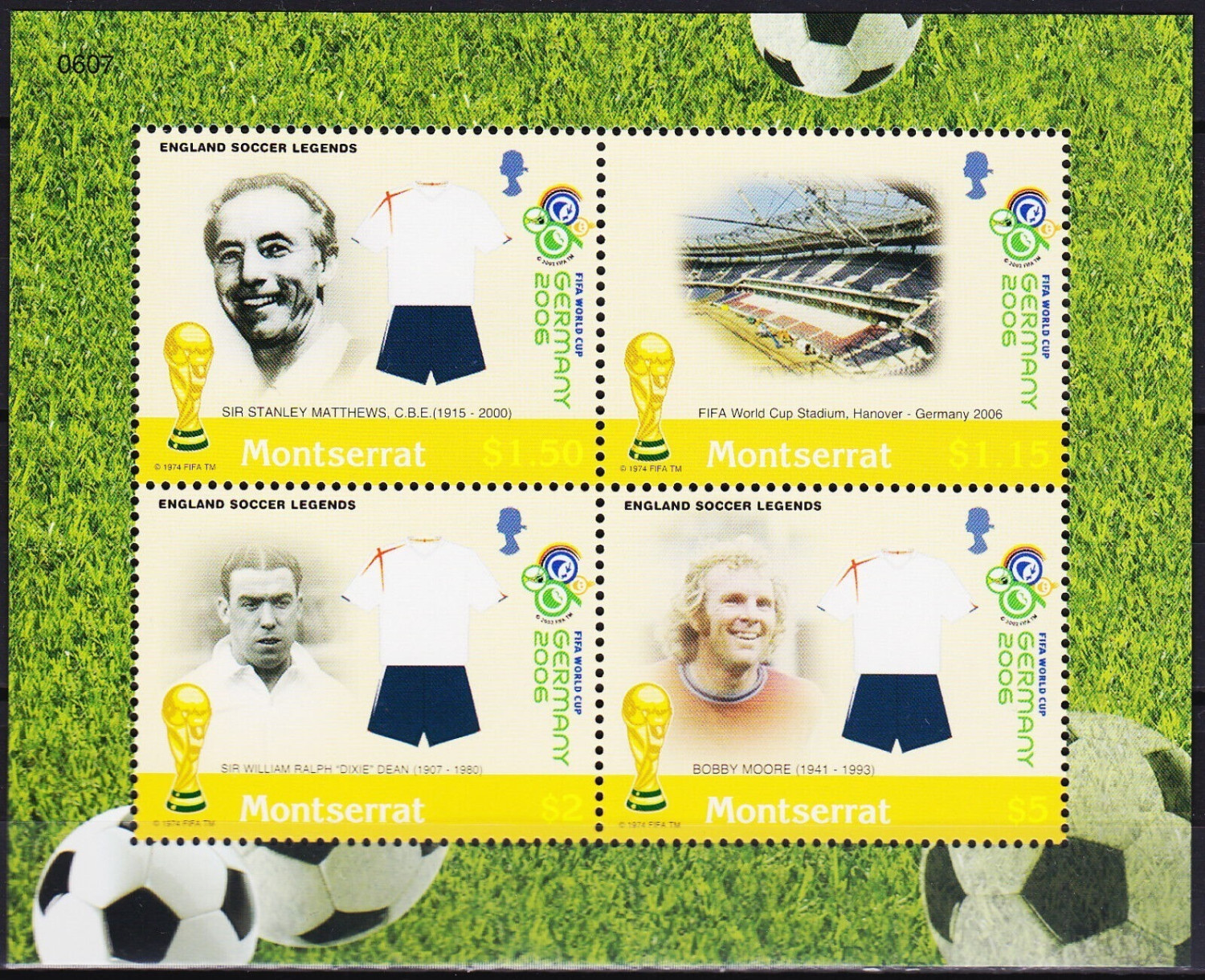 Montserrat 2006 World Football Championship Germany Stamps M/S MNH