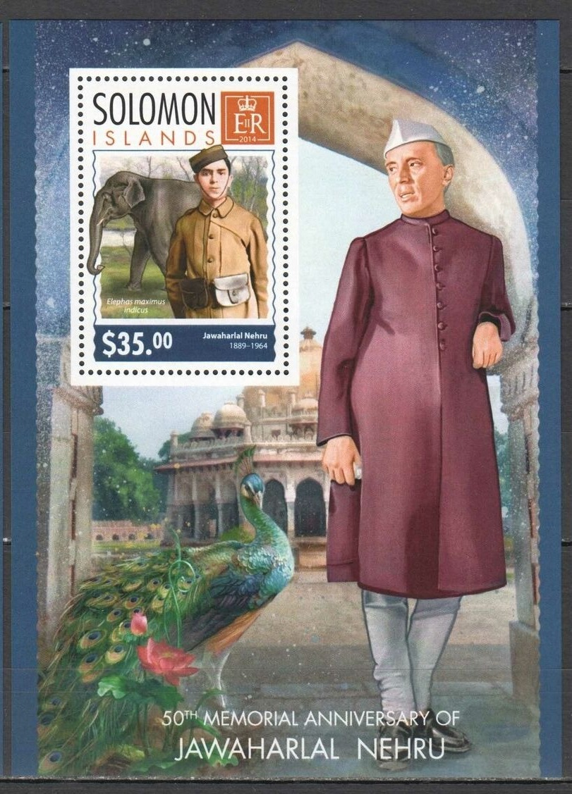 Solomon Island 2014 Jawaharlal Nehru Mahatma Gandhi M/S MNH