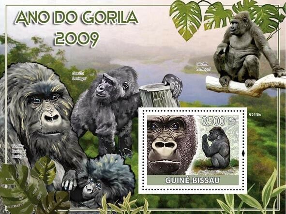 Guinea Bissau 2009 Gorilla Wild Animals M/S MNH