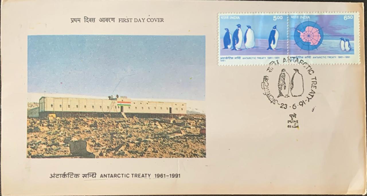 India 1991 Antarctic Treaty First Day Cover