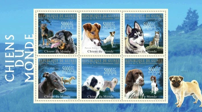 Guinee 2009 Dogs of The World M/S MNH