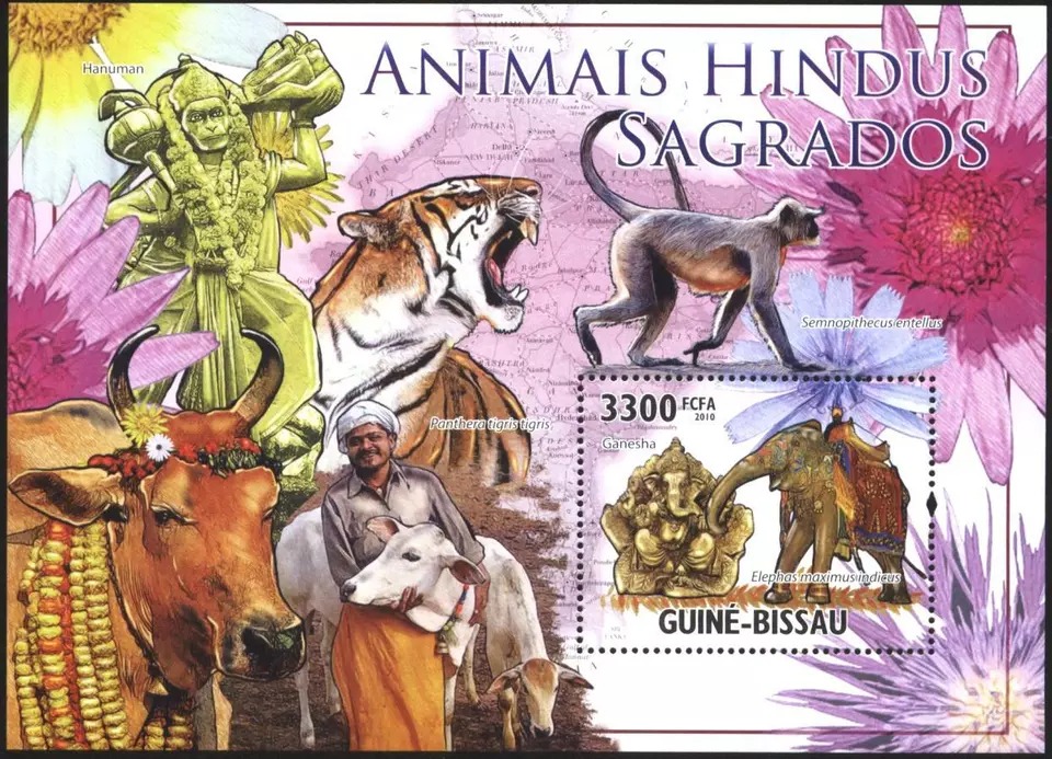 Guinea Bissau 2010 Animals Hindus Sagrados M/S HMN