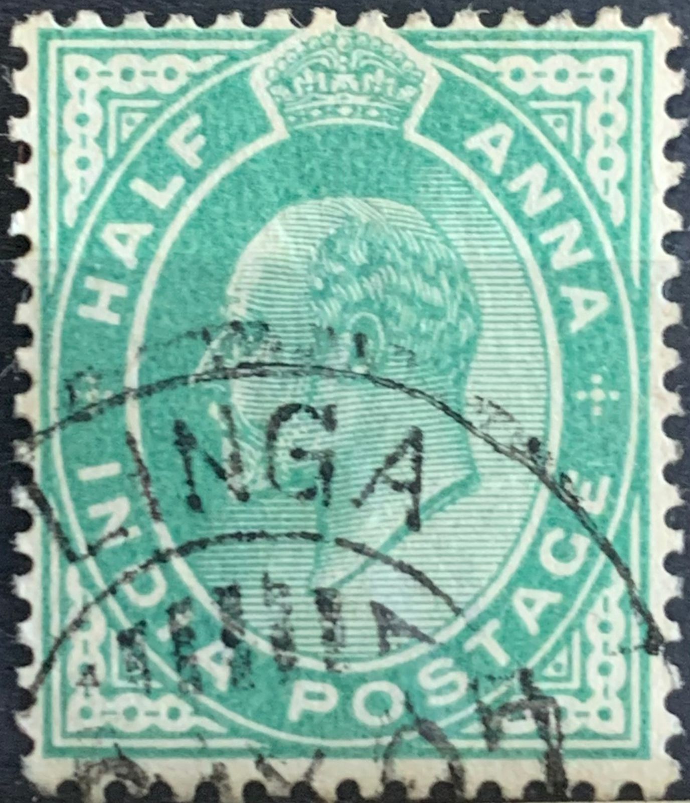 India 1902 KEVII 1/2a Used Abroad in LINGA Fine Cancelled
