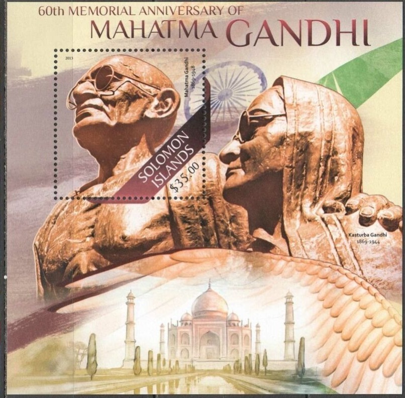 Solomon Island 2013 Mahatma Gandhi M/S MNH