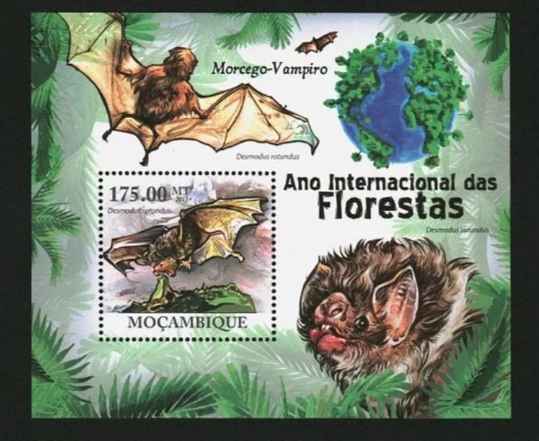 Mozambique 2011 Bat M/S MNH