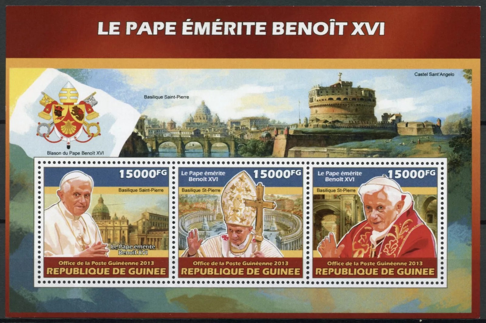 Guinee 2013 Emeritus Pope Benedict M/S MNH