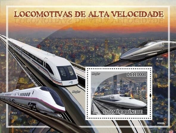 Sao Tome 2009 Speed Trains Stamp M/S MNH