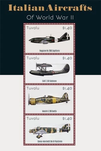 Tuvalu 2015 Airplanes World War II M/S MNH