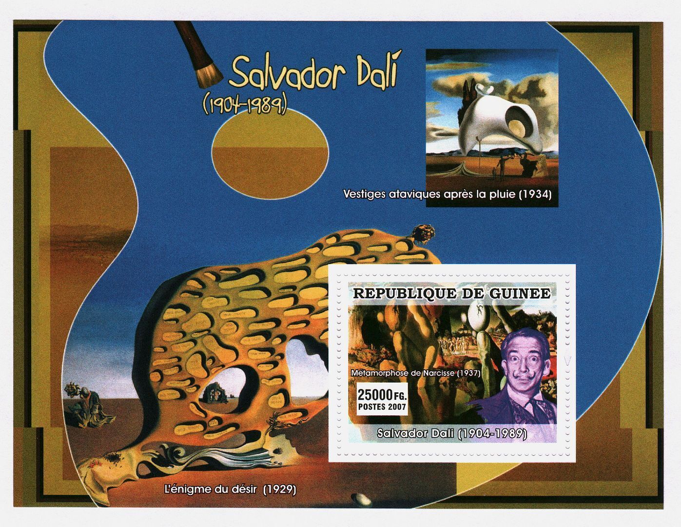 Guinee 2007 Salvador Dali Art Painting M/S MNH