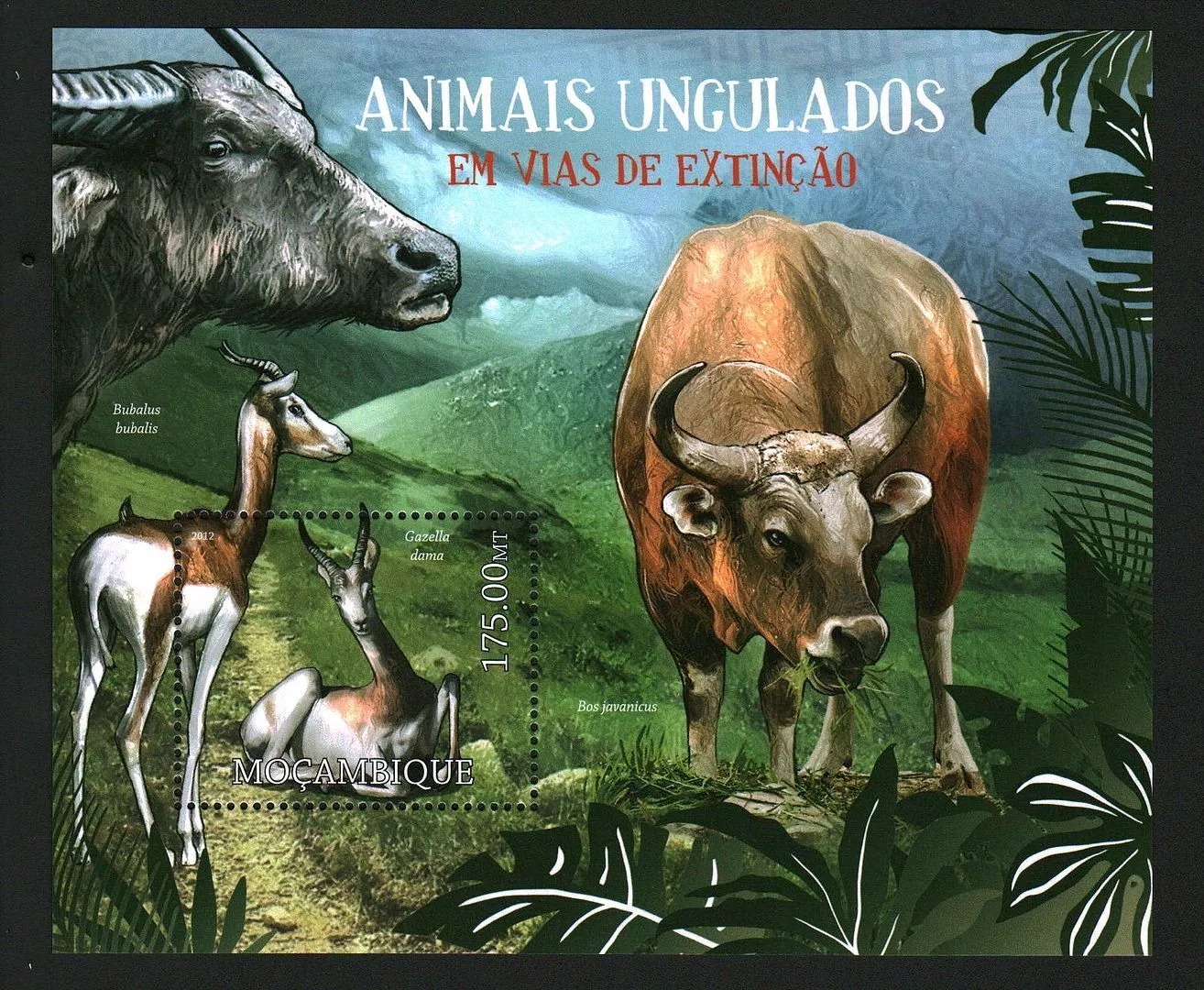 Mozambique 2012 Unculate Animals On Way To Extinction M/S MNH