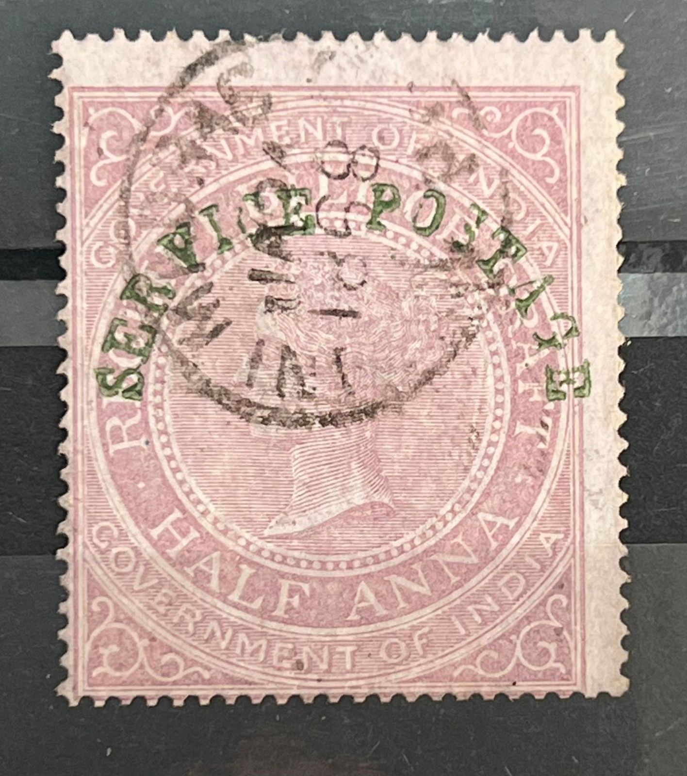 India 1866 QV SG O19 SERVICE POSTAGE Overprint 12a Very Fine Used Rare SG Cat Val £180