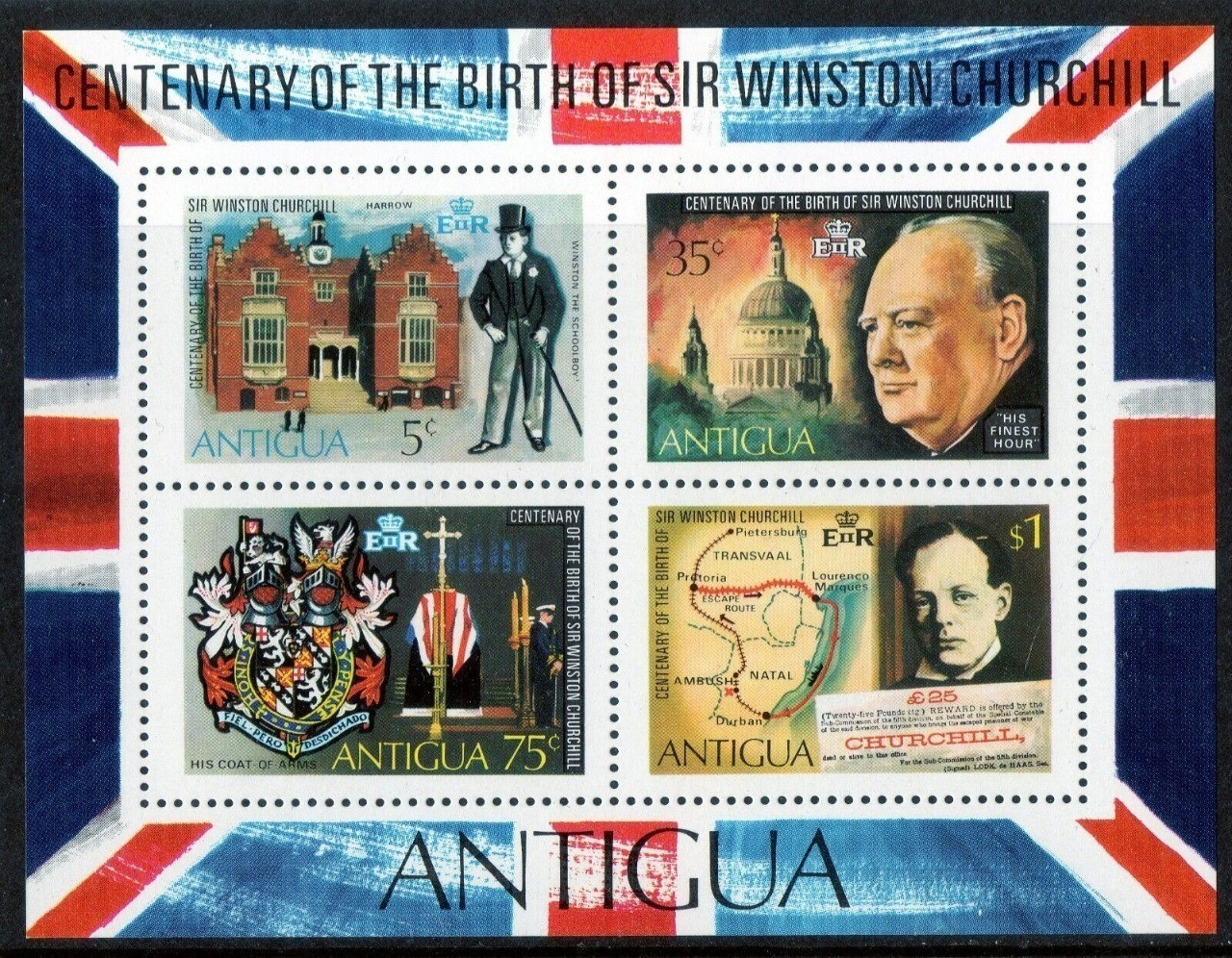 Antigua Sir Winston Churchill M/S MNH