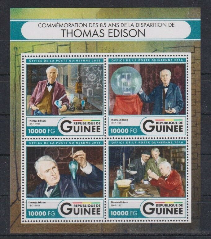 Guinee 2009 Thomas Edison M/S MNH