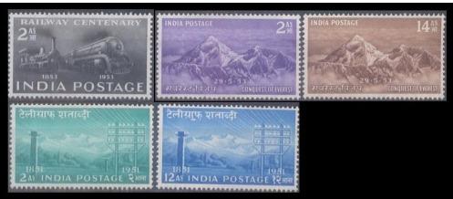 India 1953 Year Set Complete MH White Gum Cat Val 4150