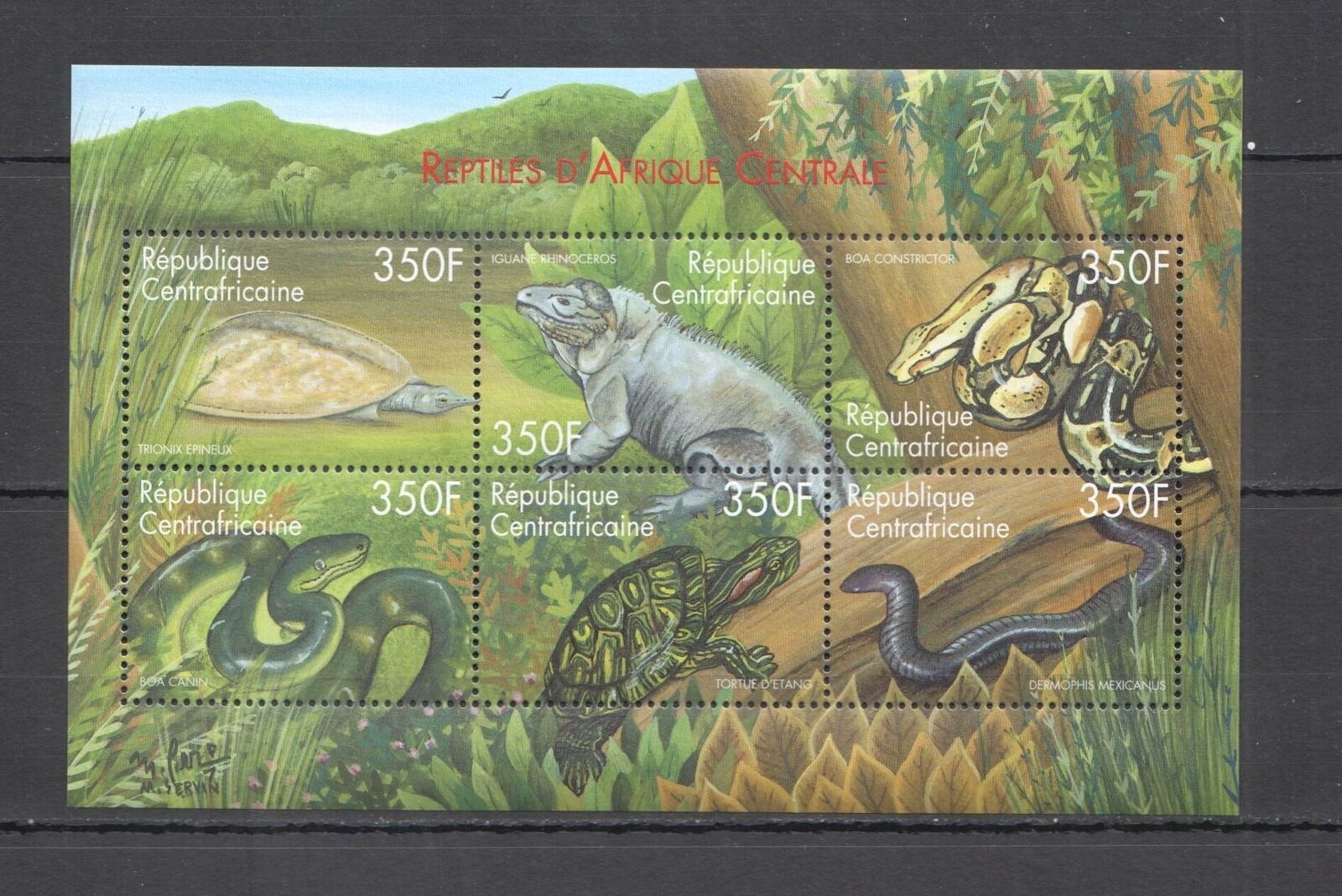 Central Africa Reptiles Of Afrique Centrale M/S MNH