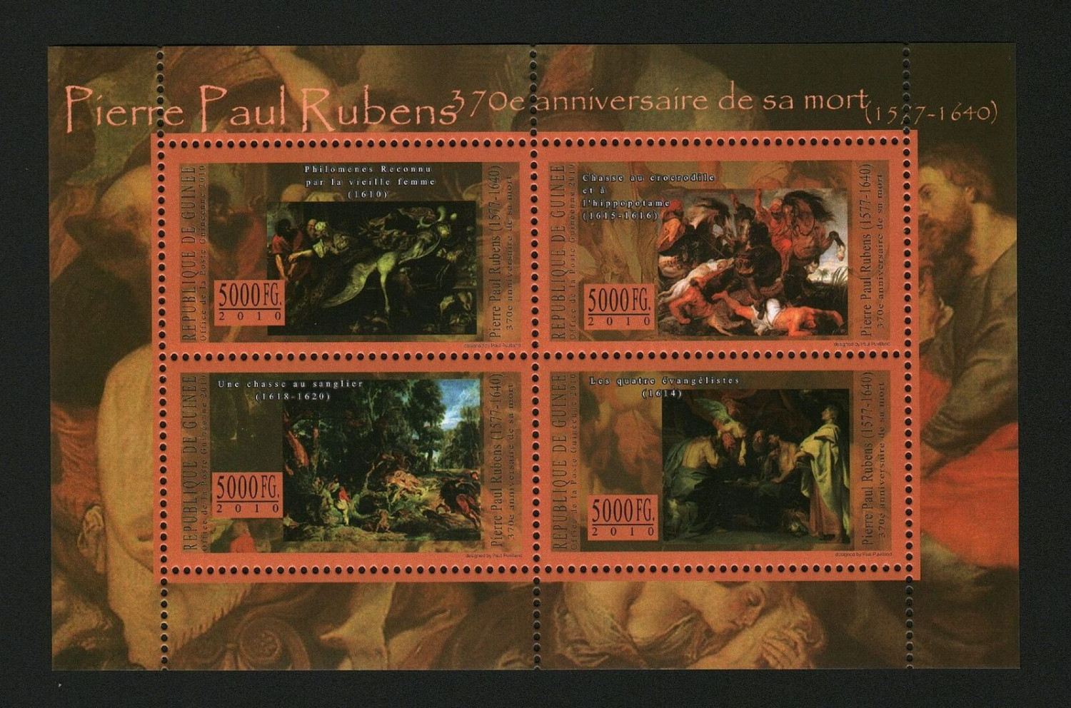 Guinee 2010 Pierre Paul Rubens Art Painting Stamp M/S MNH