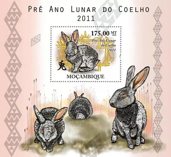 Mozambique 2010 Towards the Chinese Year of The Rabbit M/S MNH