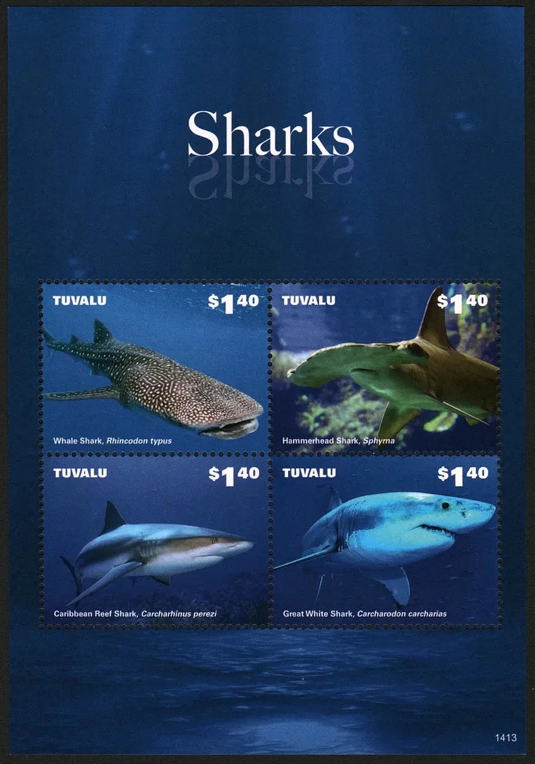 Tuvalu 2014 Sharks M/S MNH  stamps