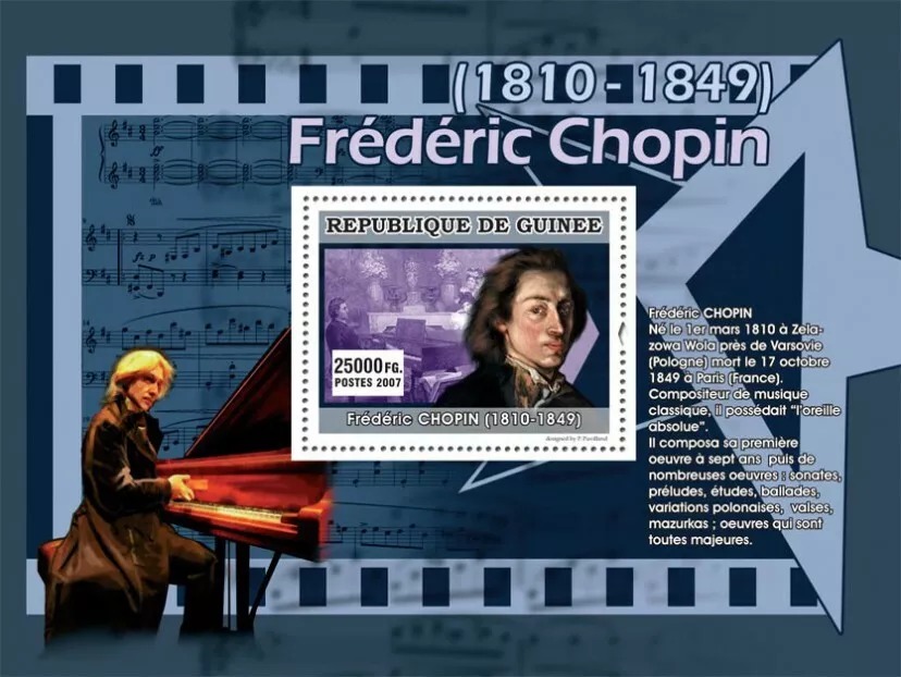 Guinee 2007 Frederic Chopin M/S HMN