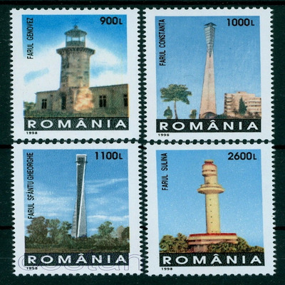 Romania 1998 Lighthouses 4v Set MNH